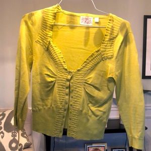 Anthropologie size medium green fitted cardigan